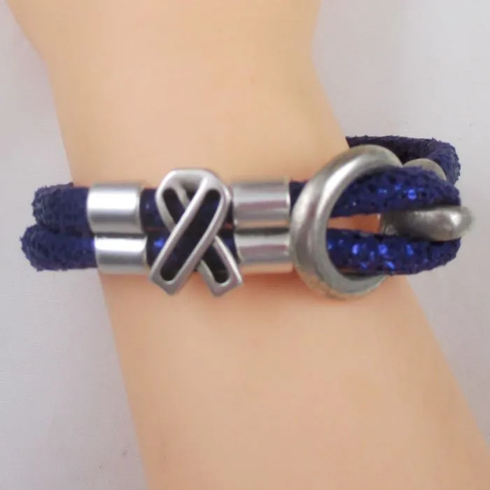 Domestic Violence Awareness  Vegan Leather Bracelet Purple